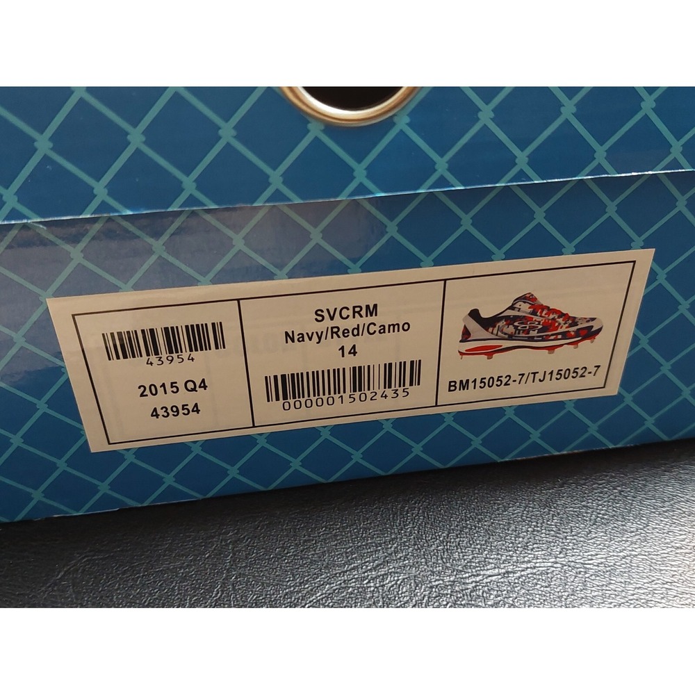 Boombah Men's 14 Metal Baseball Cleats Red Navy Blue Camo Shoes BM15052-7 - Picture 11 of 11